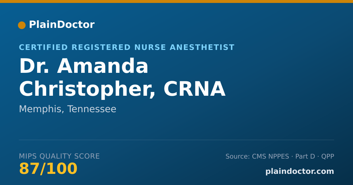 Shareable card for Amanda Christopher, CRNA - Certified Registered Nurse Anesthetist, Memphis, TN
