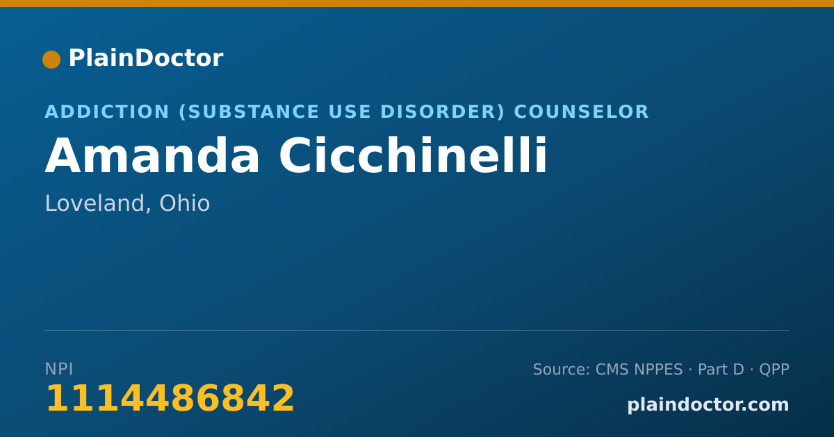 Shareable card for Amanda Cicchinelli - Addiction (Substance Use Disorder) Counselor, Loveland, OH