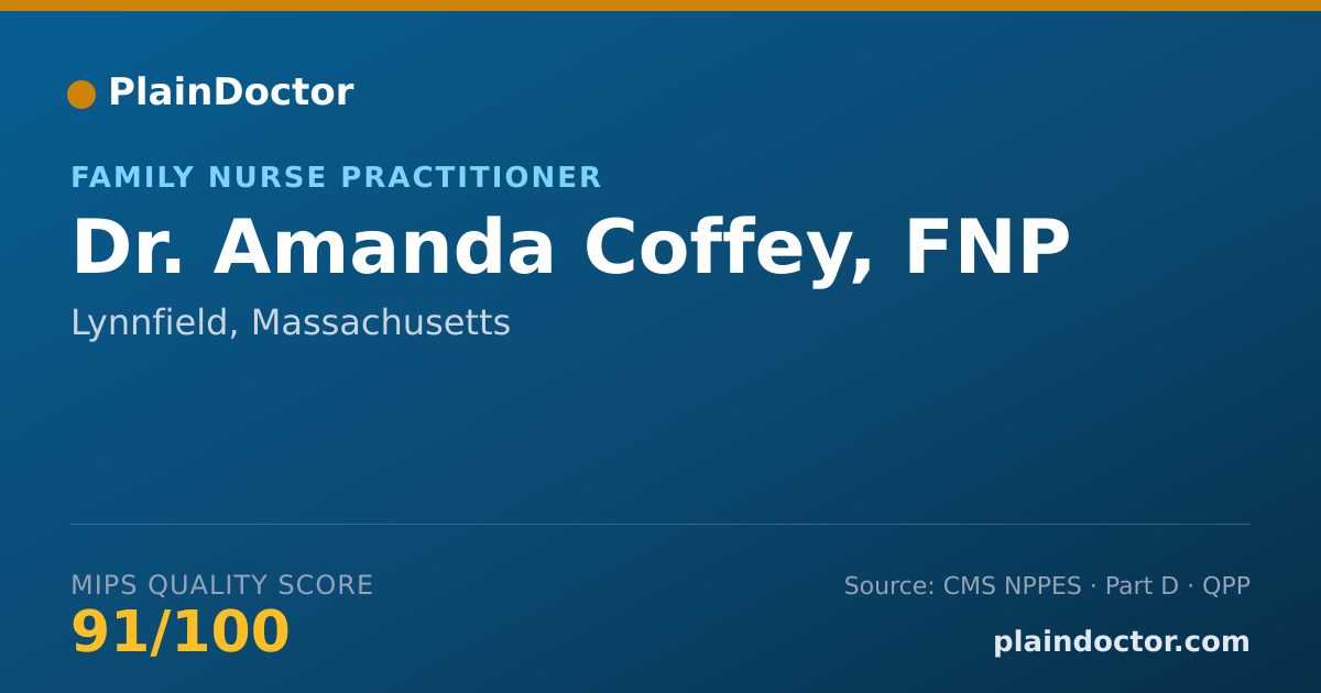 Shareable card for Amanda Coffey, FNP - Family Nurse Practitioner, Lynnfield, MA