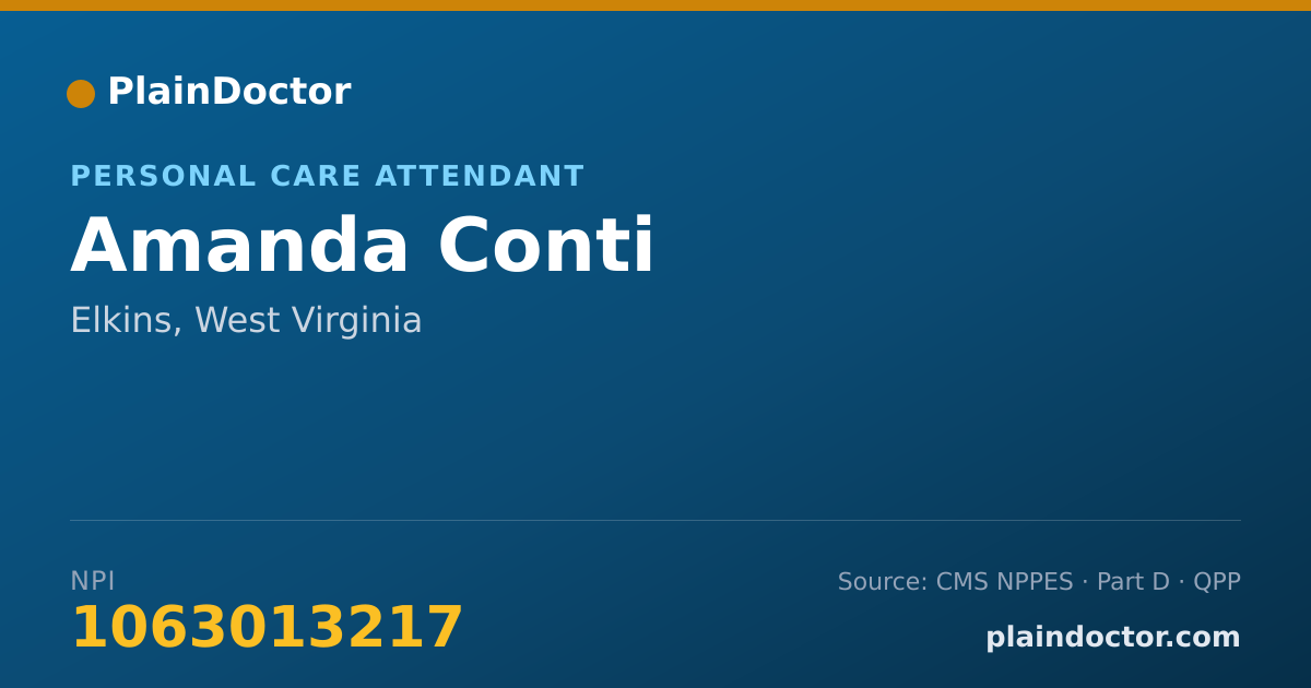 Shareable card for Amanda Conti - Personal Care Attendant, Elkins, WV