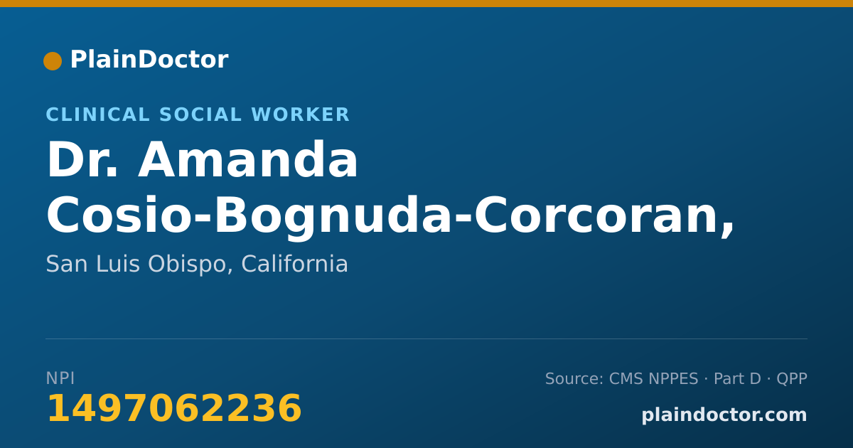 Shareable card for Amanda Cosio-Bognuda-Corcoran, LCSW - Clinical Social Worker, San Luis Obispo, CA