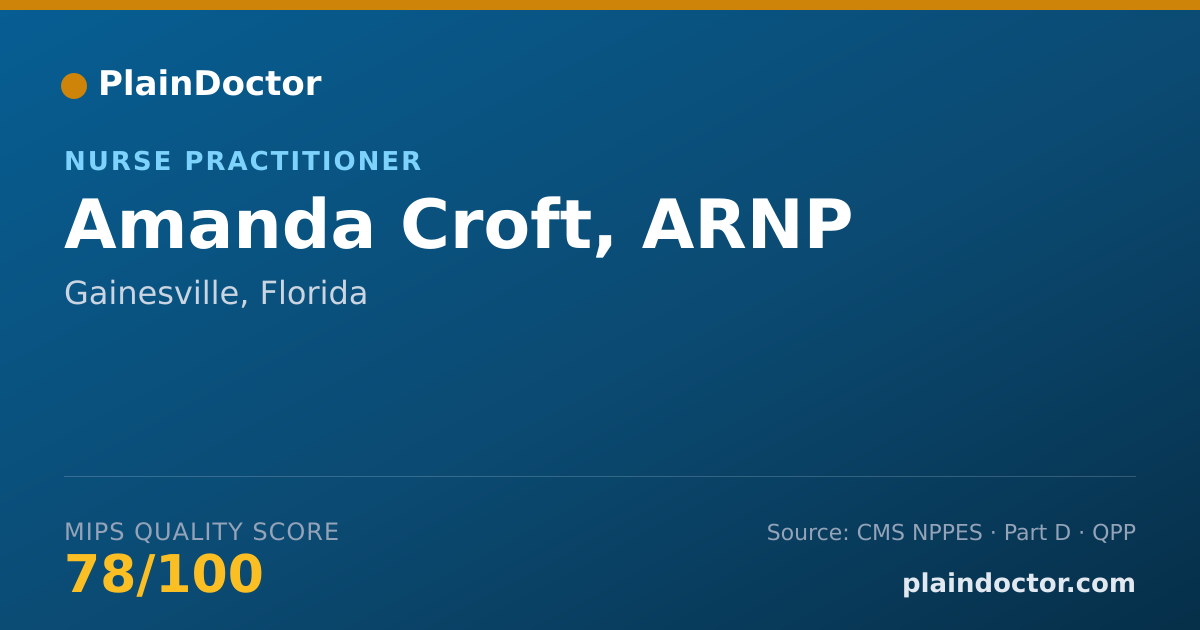 Shareable card for Amanda Croft, ARNP - Nurse Practitioner, Gainesville, FL