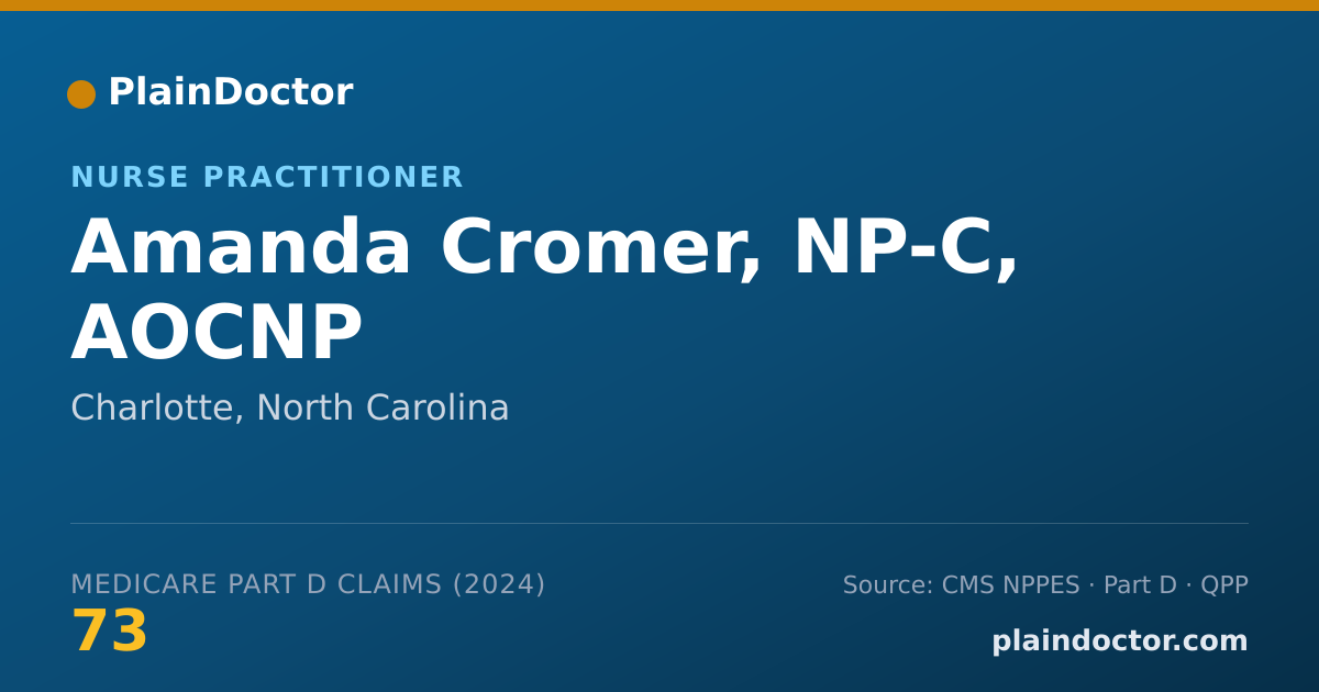 Shareable card for Amanda Cromer, NP-C, AOCNP - Nurse Practitioner, Charlotte, NC