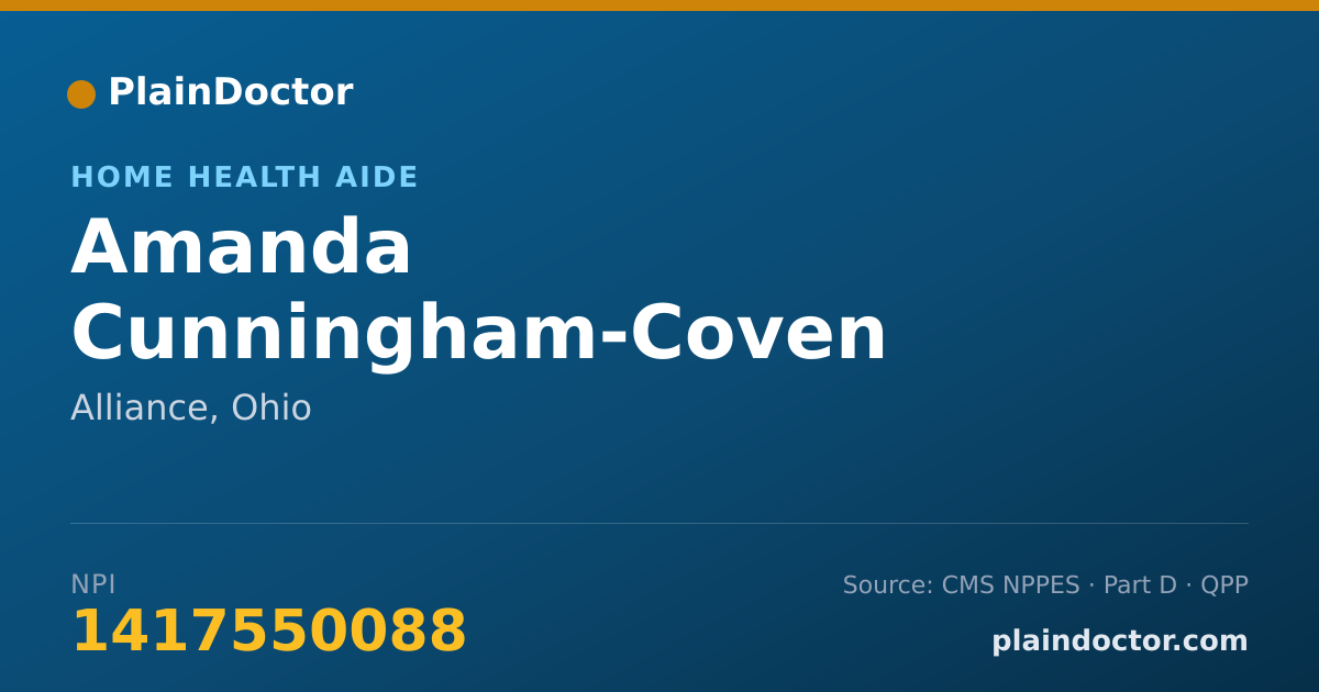Shareable card for Amanda Cunningham-Coven - Home Health Aide, Alliance, OH