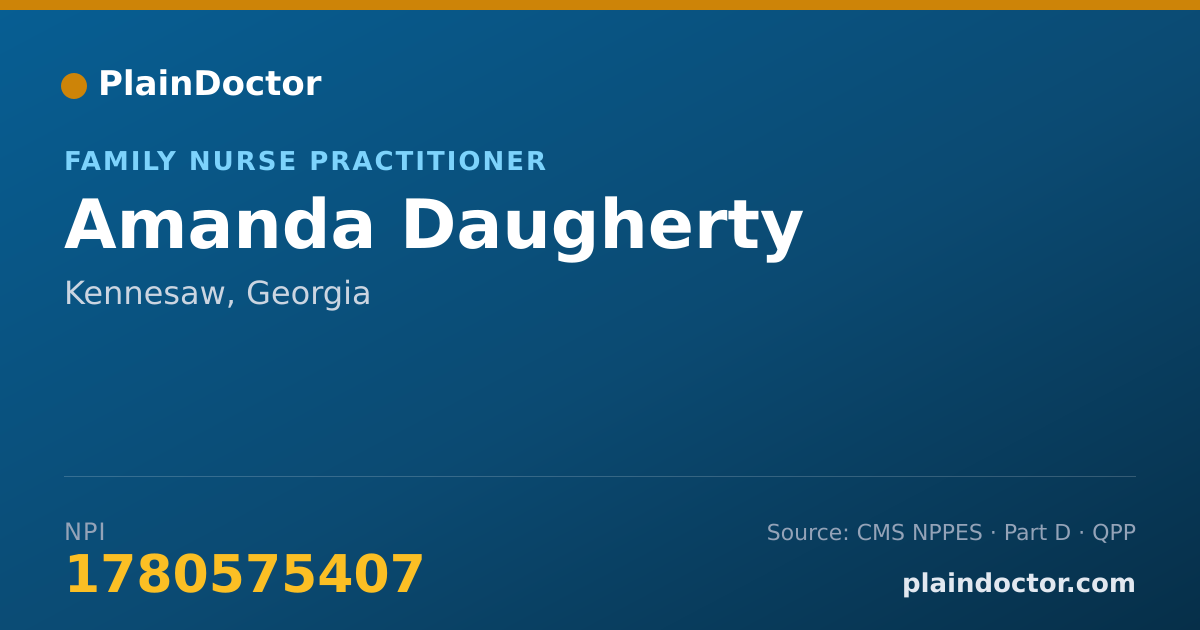 Shareable card for Amanda Daugherty - Family Nurse Practitioner, Kennesaw, GA