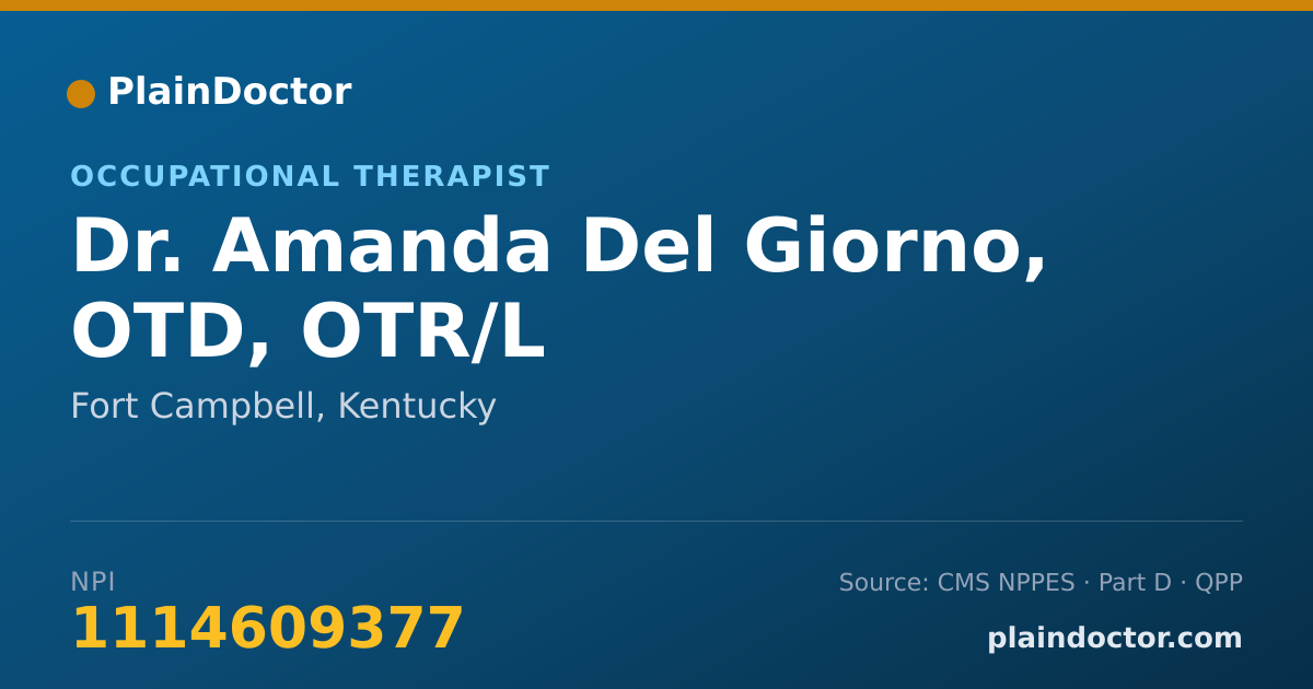 Shareable card for Amanda Del Giorno, OTD, OTR/L - Occupational Therapist, Fort Campbell, KY