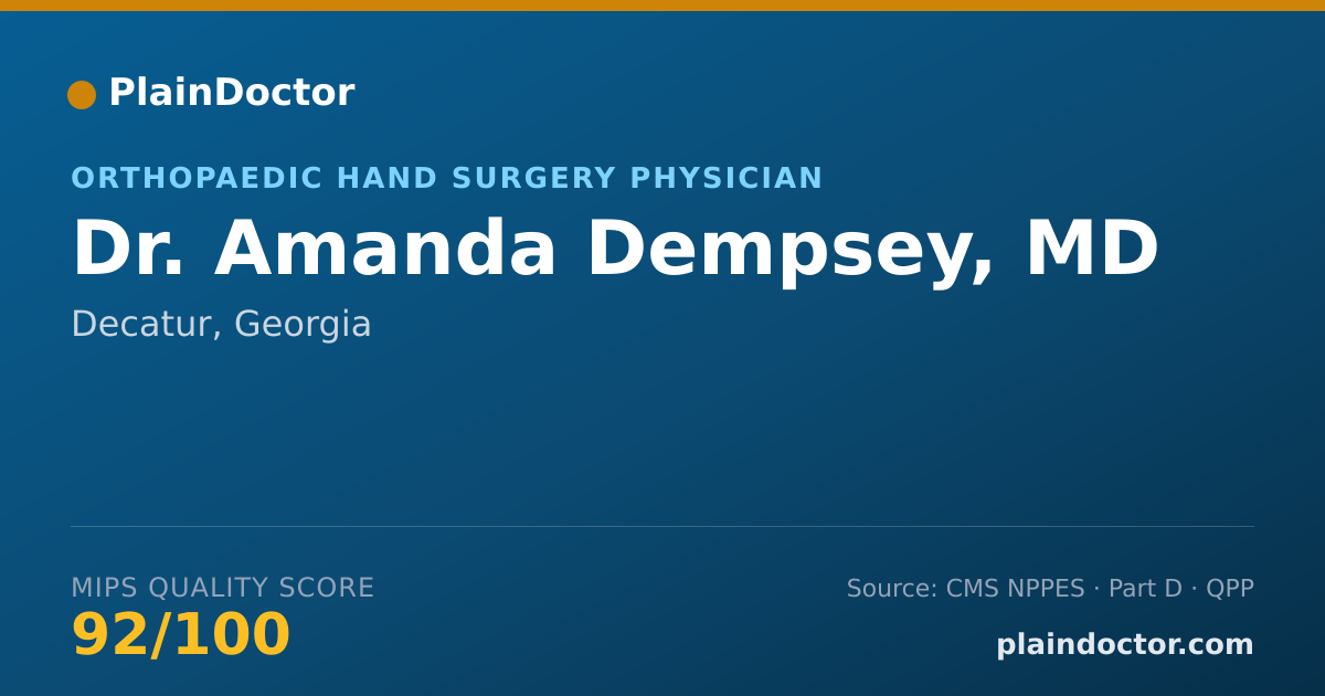 Shareable card for Amanda Dempsey, MD - Orthopaedic Hand Surgery Physician, Decatur, GA