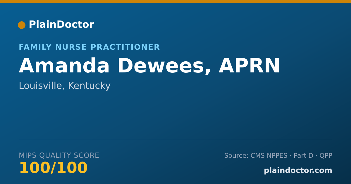 Shareable card for Amanda Dewees, APRN - Family Nurse Practitioner, Louisville, KY