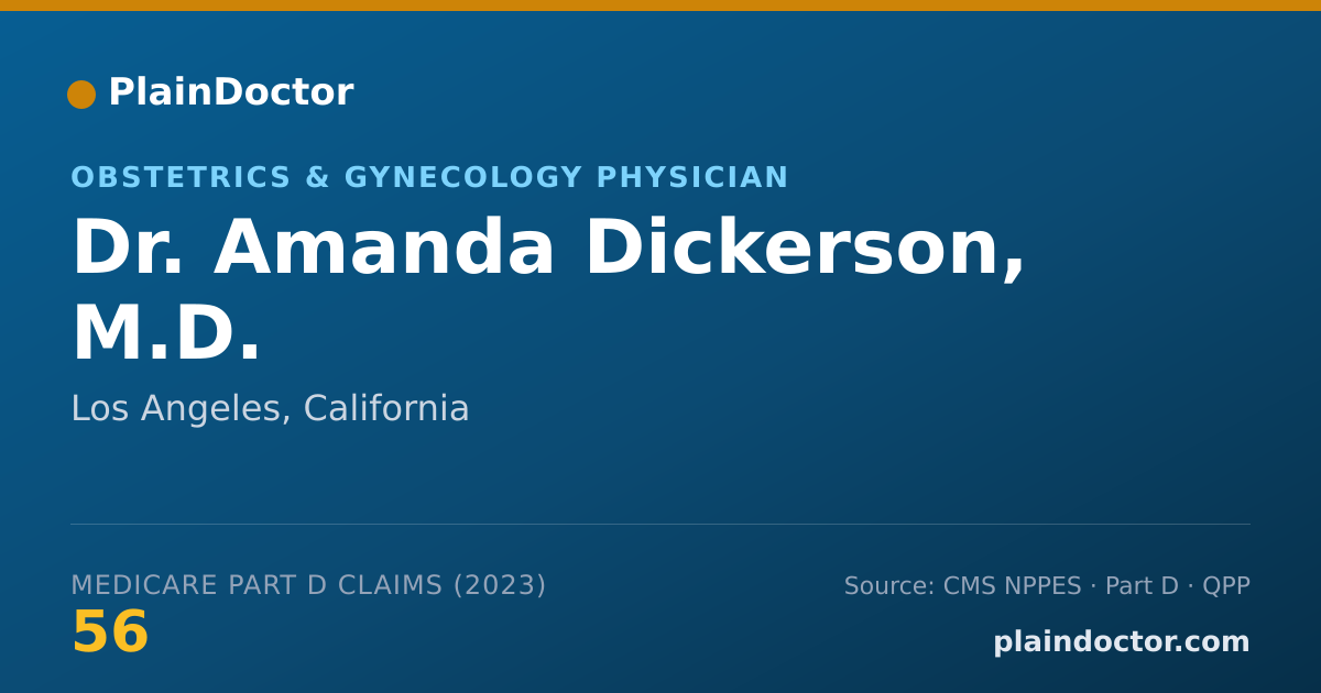 Shareable card for Amanda Dickerson, M.D. - Obstetrics & Gynecology Physician, Los Angeles, CA