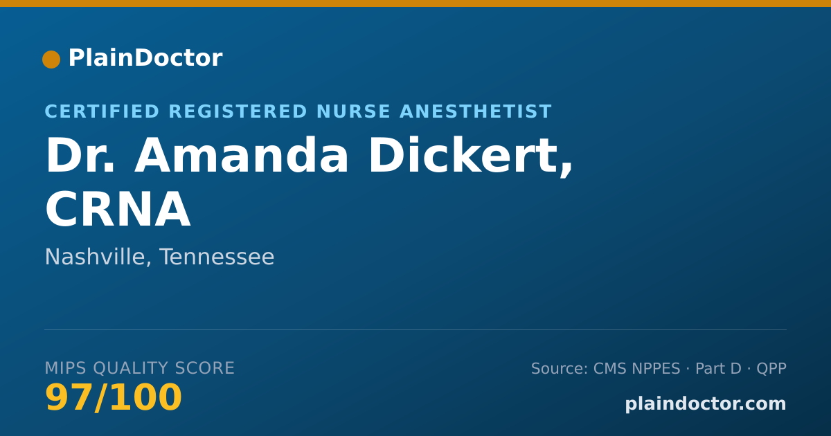 Shareable card for Amanda Dickert, CRNA - Certified Registered Nurse Anesthetist, Nashville, TN