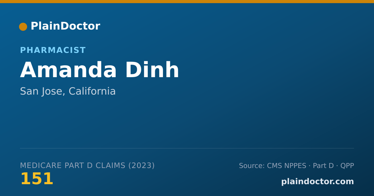 Shareable card for Amanda Dinh - Pharmacist, San Jose, CA