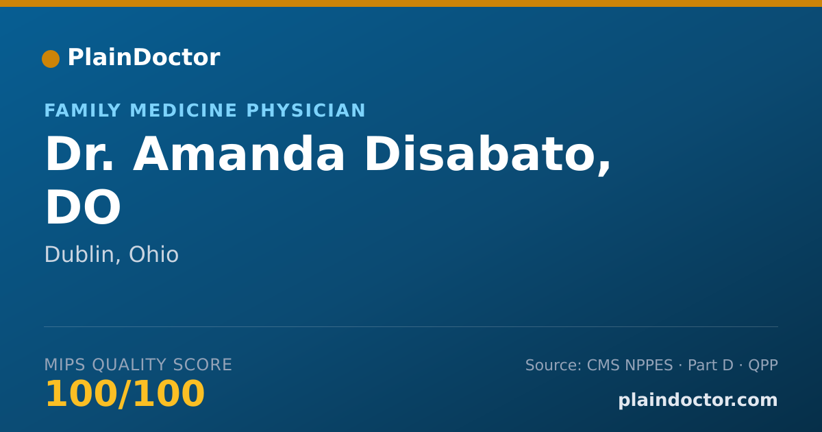 Shareable card for Amanda Disabato, DO - Family Medicine Physician, Dublin, OH