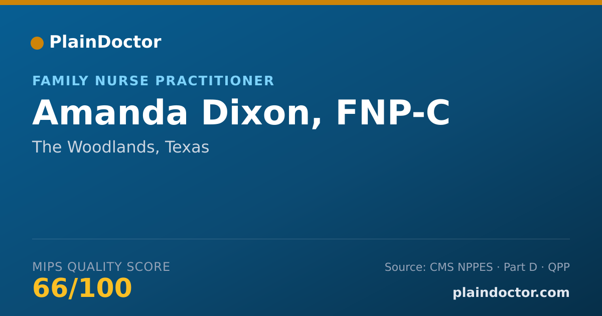 Shareable card for Amanda Dixon, FNP-C - Family Nurse Practitioner, The Woodlands, TX