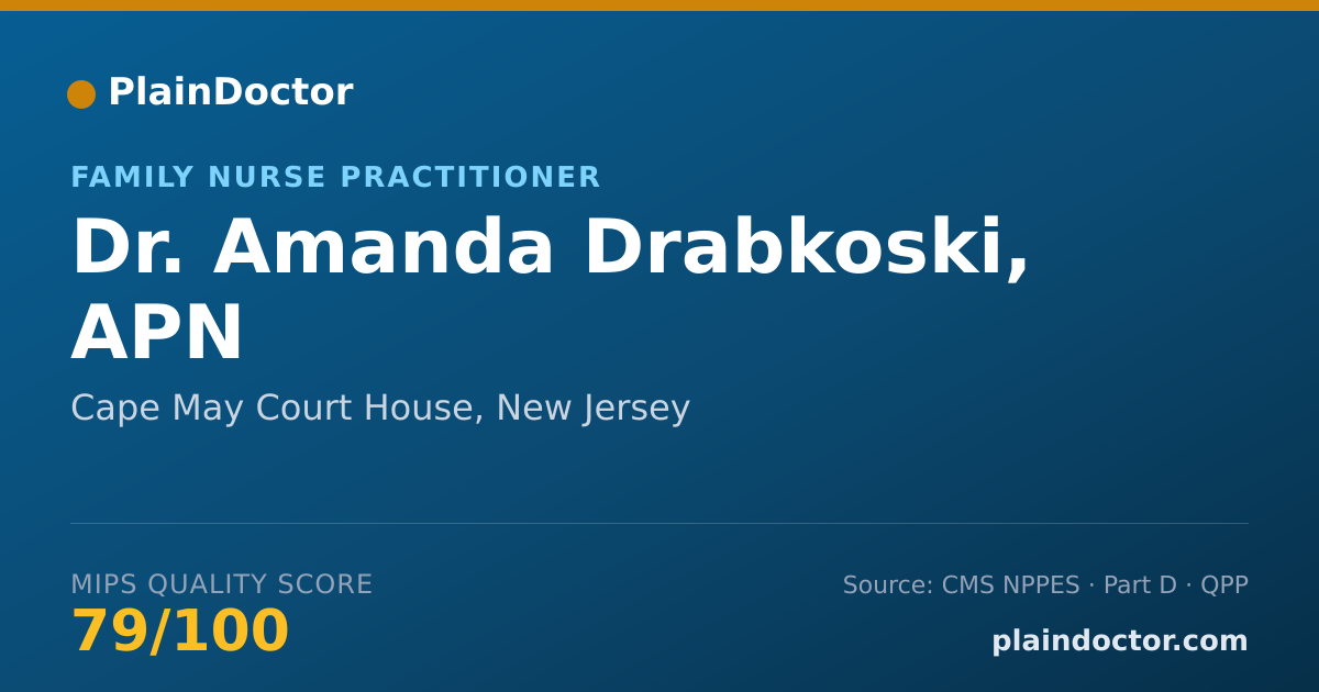 Shareable card for Amanda Drabkoski, APN - Family Nurse Practitioner, Cape May Court House, NJ