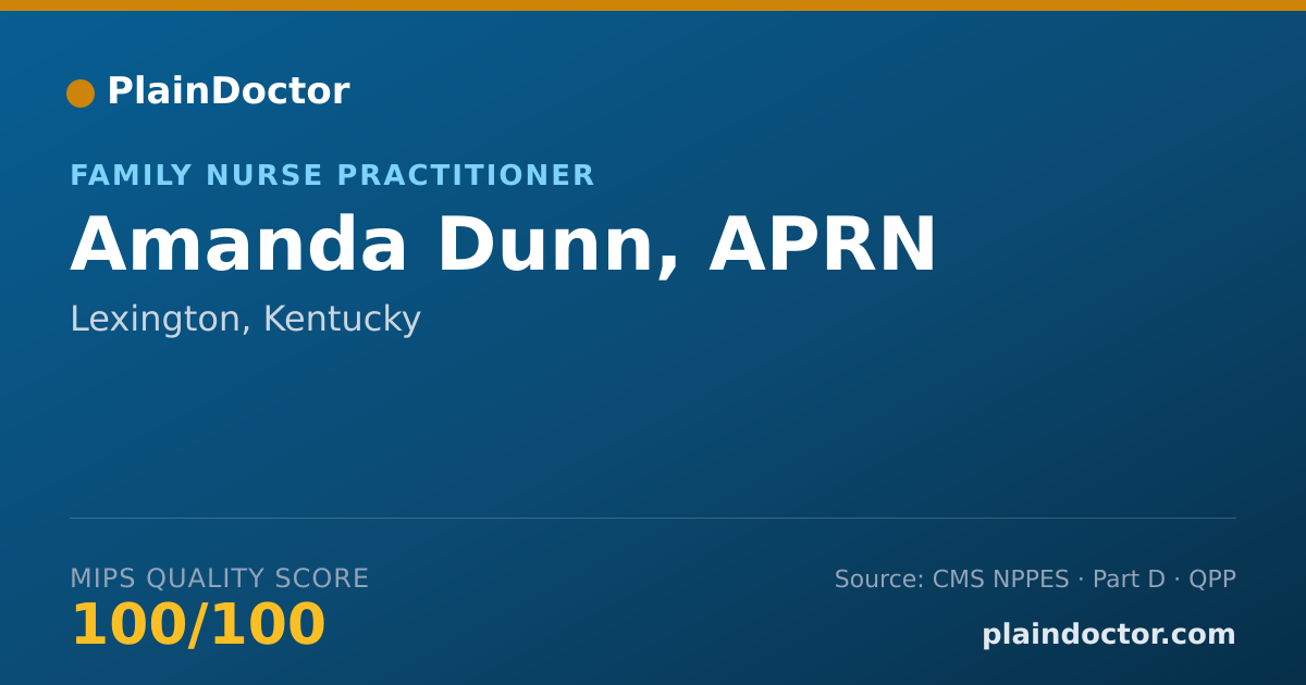 Shareable card for Amanda Dunn, APRN - Family Nurse Practitioner, Lexington, KY
