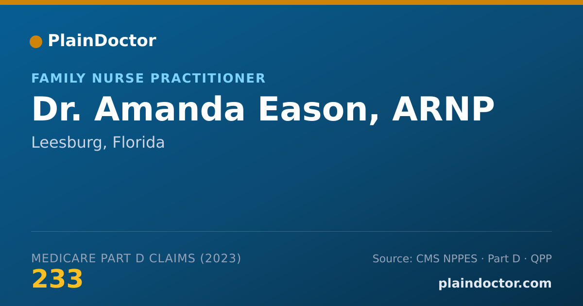 Shareable card for Amanda Eason, ARNP - Family Nurse Practitioner, Leesburg, FL