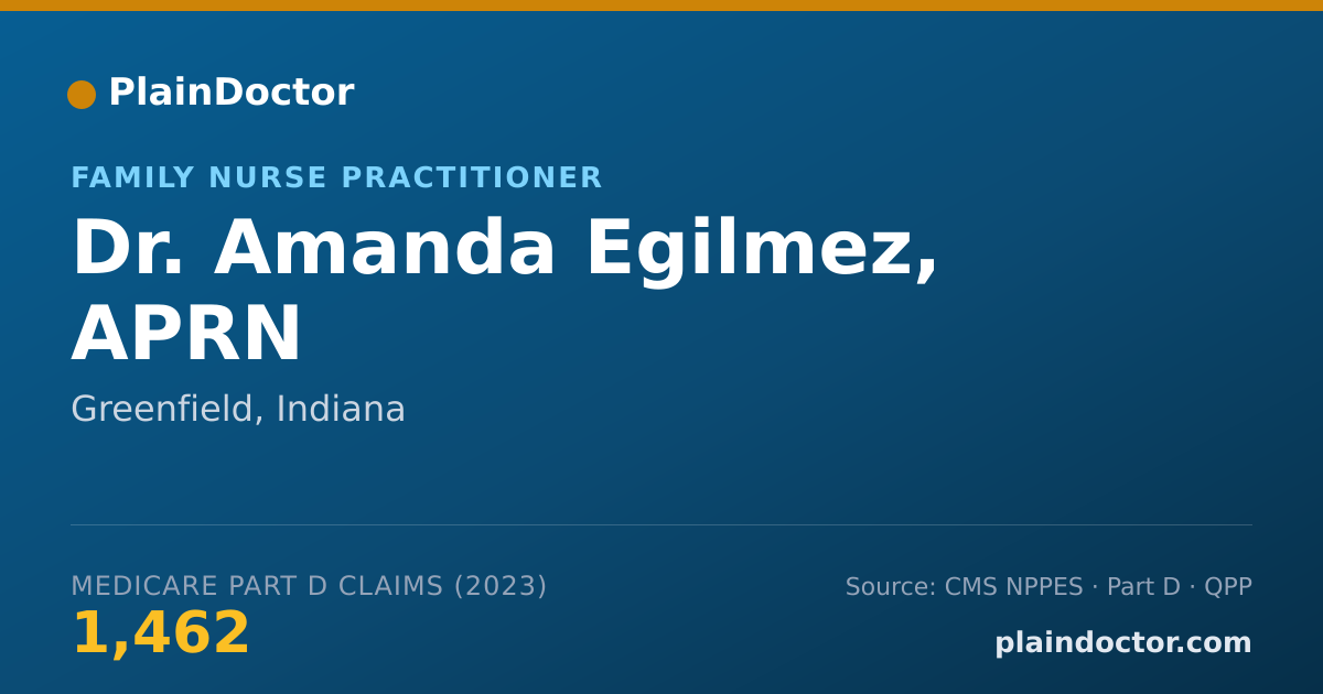 Shareable card for Amanda Egilmez, APRN - Family Nurse Practitioner, Greenfield, IN