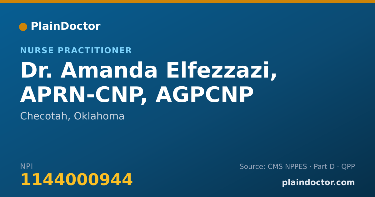 Shareable card for Amanda Elfezzazi, APRN-CNP, AGPCNP - Nurse Practitioner, Checotah, OK