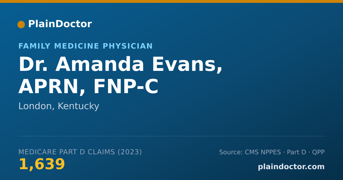 Shareable card for Amanda Evans, APRN, FNP-C - Family Medicine Physician, London, KY
