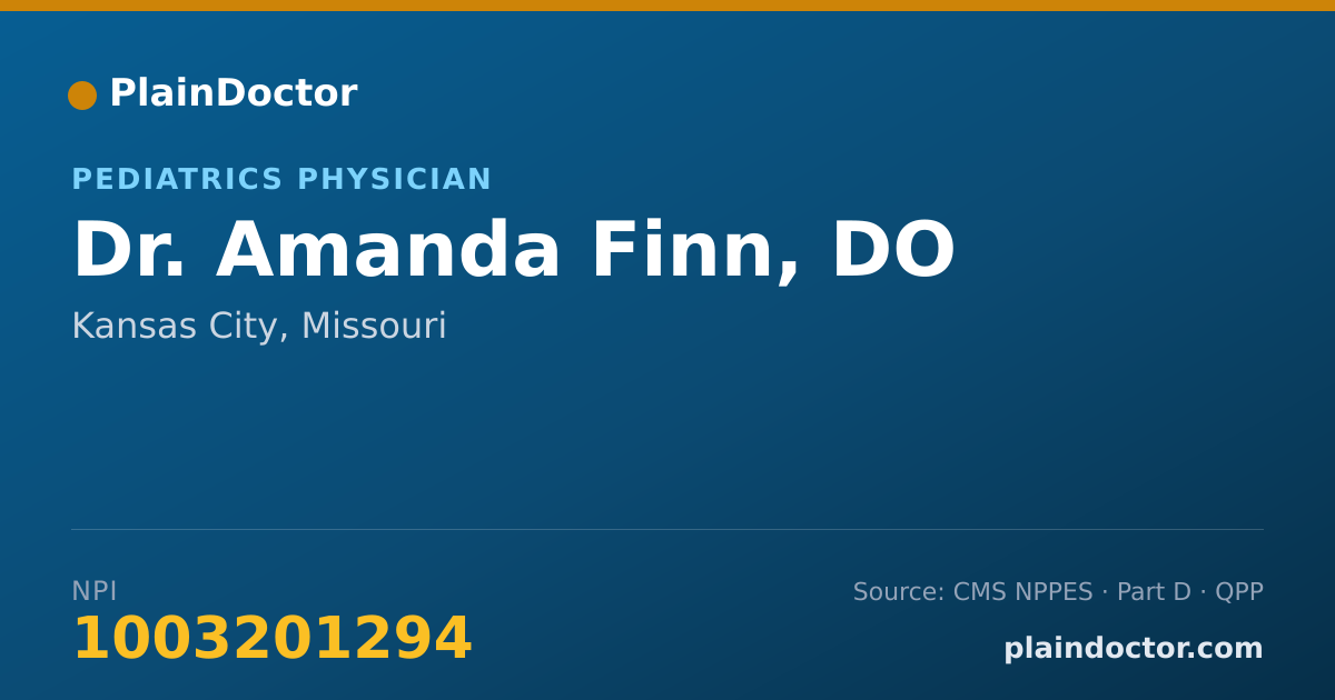 Shareable card for Amanda Finn, DO - Pediatrics Physician, Kansas City, MO