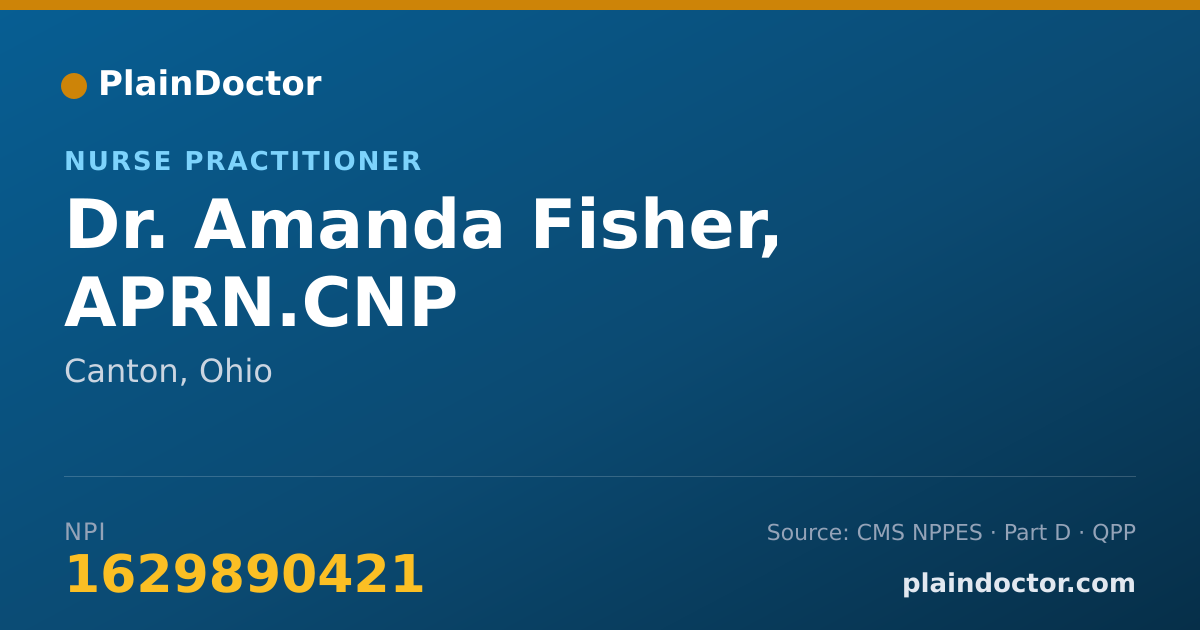 Shareable card for Amanda Fisher, APRN.CNP - Nurse Practitioner, Canton, OH