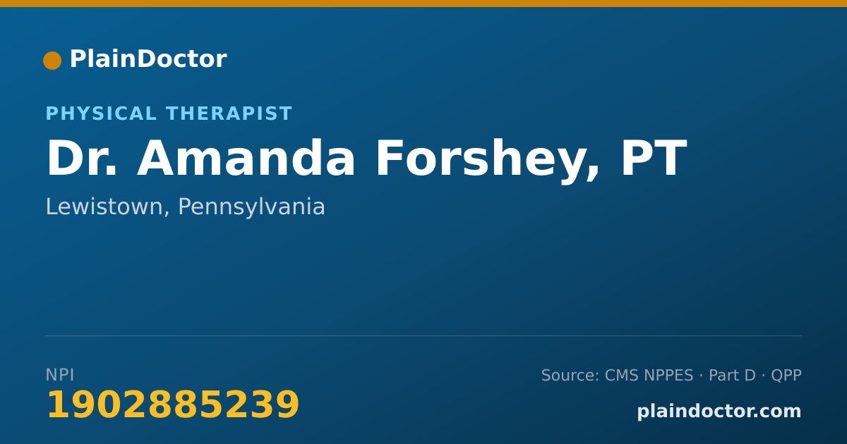 Shareable card for Amanda Forshey, PT - Physical Therapist, Lewistown, PA