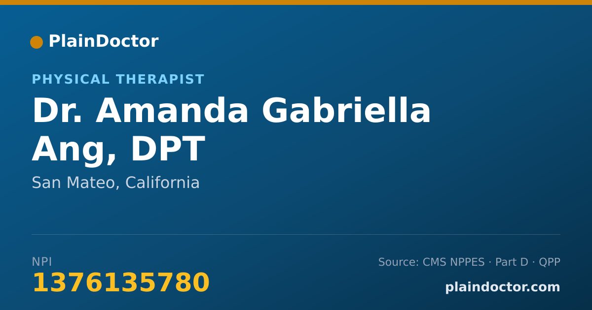 Shareable card for Amanda Gabriella Ang, DPT - Physical Therapist, San Mateo, CA
