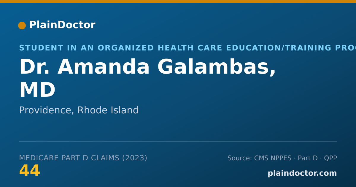 Shareable card for Amanda Galambas, MD - Student in an Organized Health Care Education/Training Program, Providence, RI