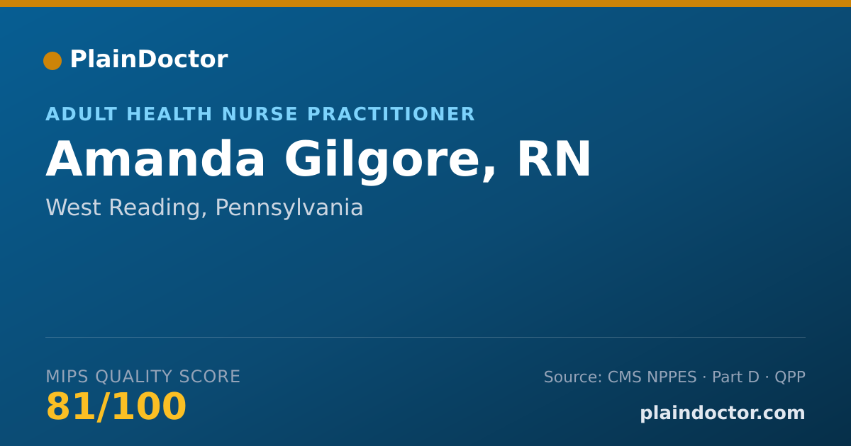 Shareable card for Amanda Gilgore, RN - Adult Health Nurse Practitioner, West Reading, PA