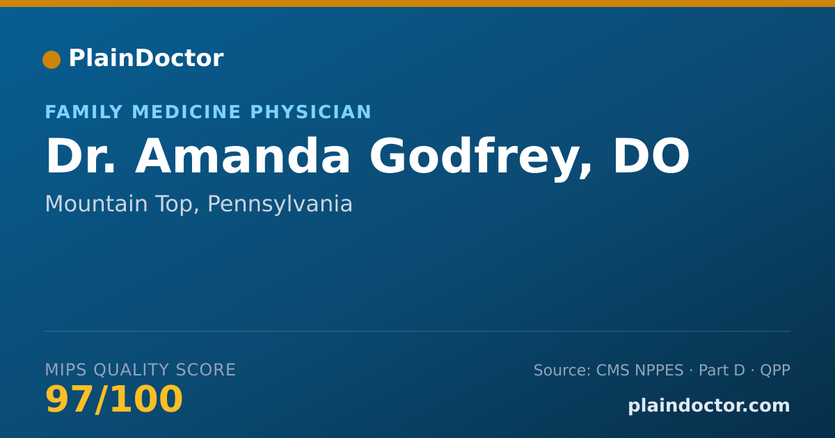 Shareable card for Amanda Godfrey, DO - Family Medicine Physician, Mountain Top, PA