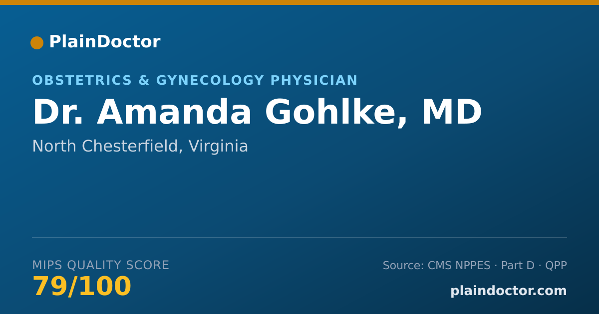 Shareable card for Amanda Gohlke, MD - Obstetrics & Gynecology Physician, North Chesterfield, VA