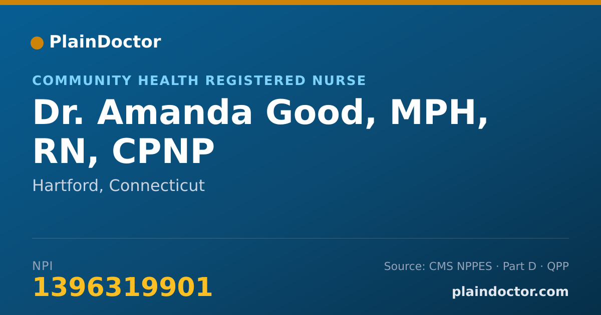 Shareable card for Amanda Good, MPH, RN, CPNP - Community Health Registered Nurse, Hartford, CT