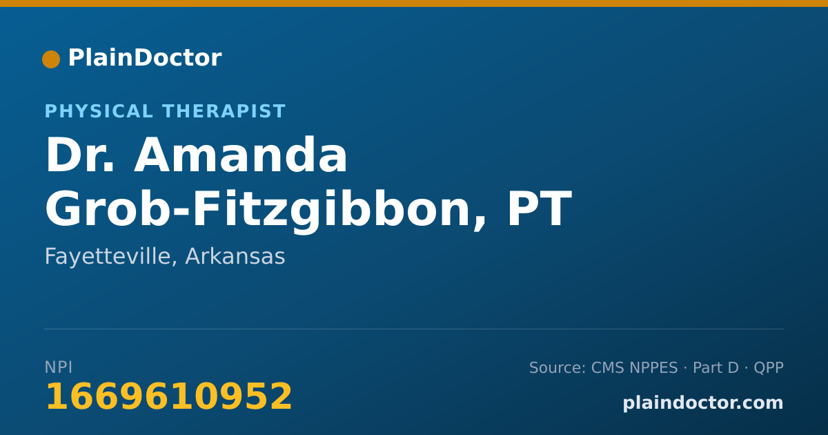 Shareable card for Amanda Grob-Fitzgibbon, PT - Physical Therapist, Fayetteville, AR