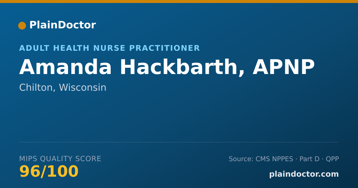 Shareable card for Amanda Hackbarth, APNP - Adult Health Nurse Practitioner, Chilton, WI
