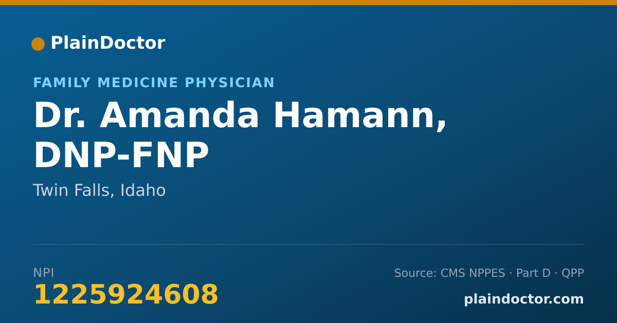 Shareable card for Amanda Hamann, DNP-FNP - Family Medicine Physician, Twin Falls, ID
