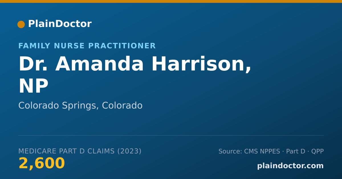 Shareable card for Amanda Harrison, NP - Family Nurse Practitioner, Colorado Springs, CO