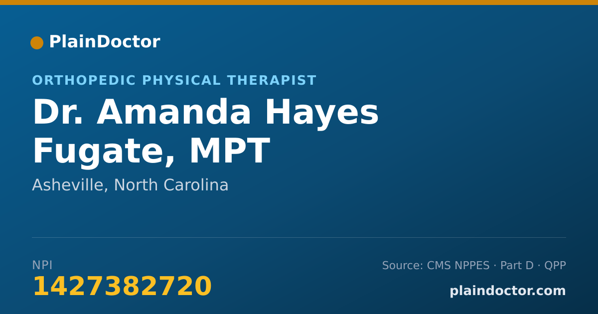 Shareable card for Amanda Hayes Fugate, MPT - Orthopedic Physical Therapist, Asheville, NC