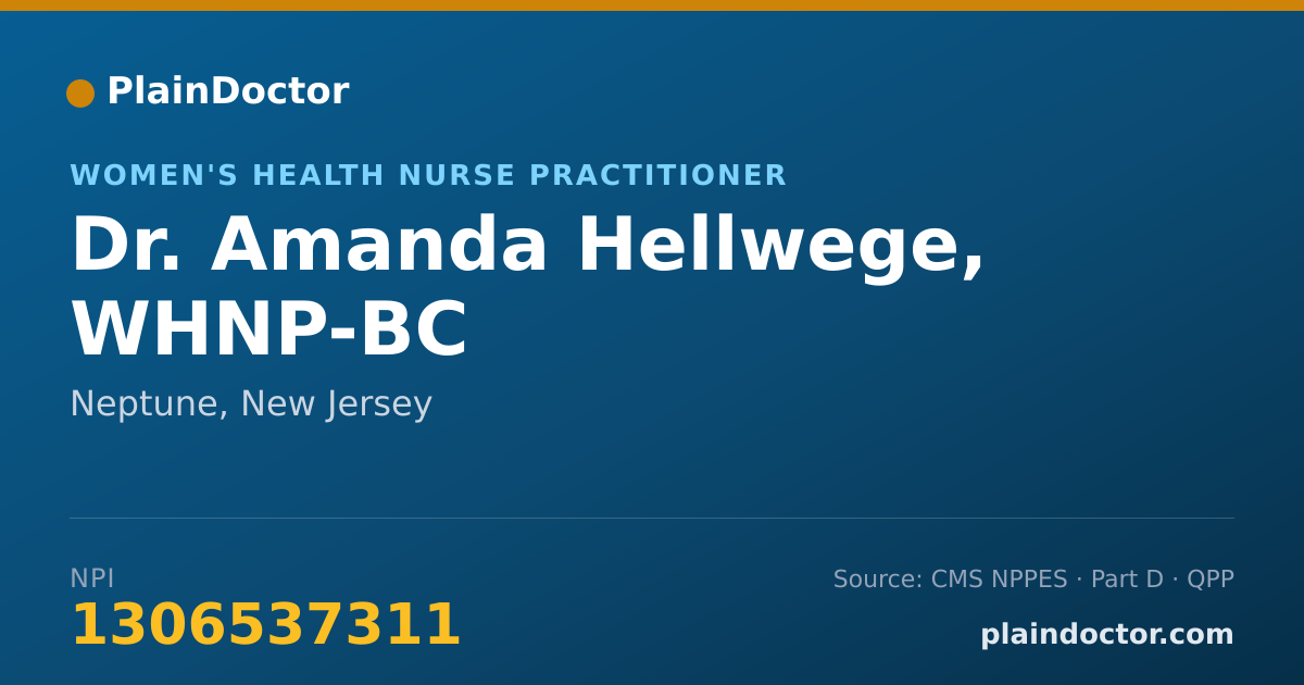 Shareable card for Amanda Hellwege, WHNP-BC - Women's Health Nurse Practitioner, Neptune, NJ