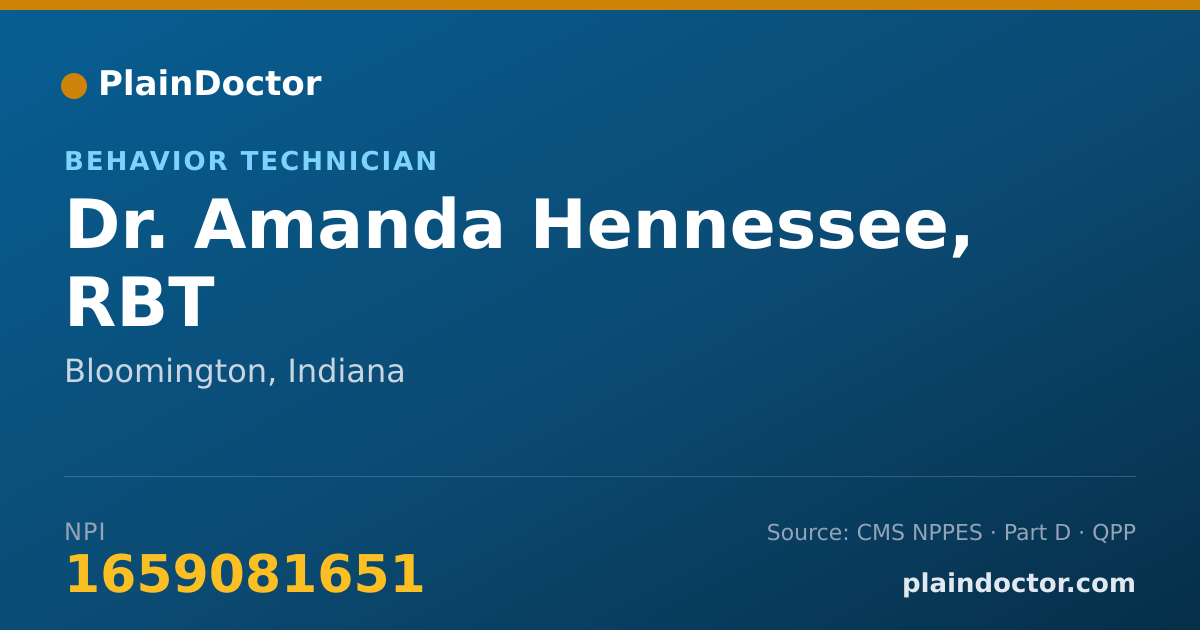 Shareable card for Amanda Hennessee, RBT - Behavior Technician, Bloomington, IN