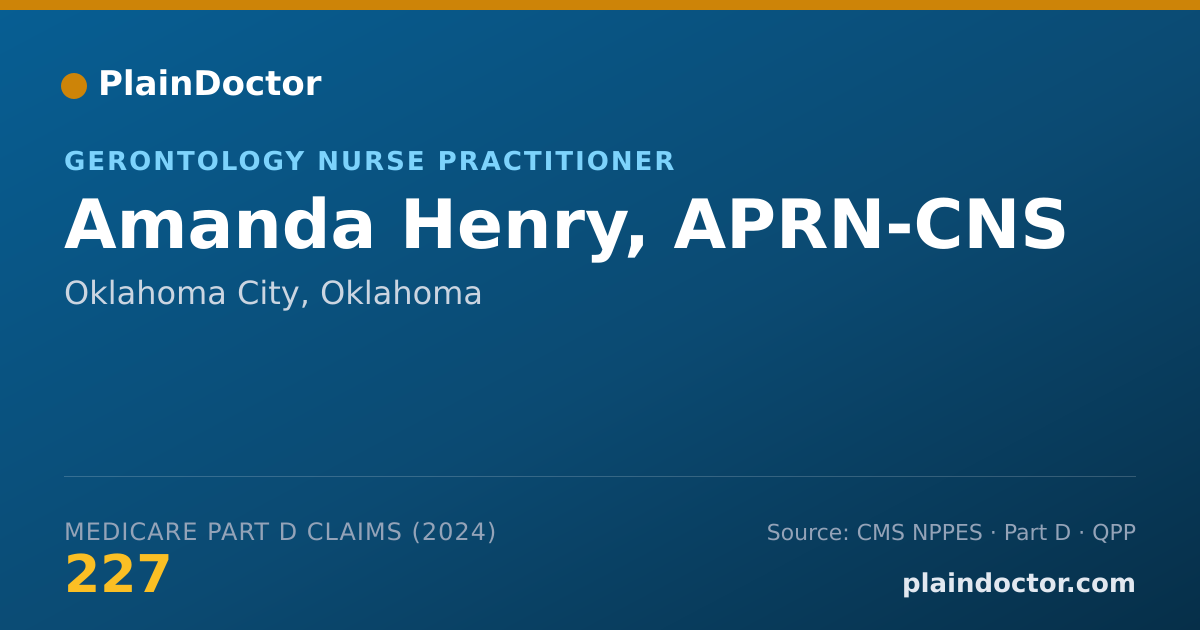 Shareable card for Amanda Henry, APRN-CNS - Gerontology Nurse Practitioner, Oklahoma City, OK