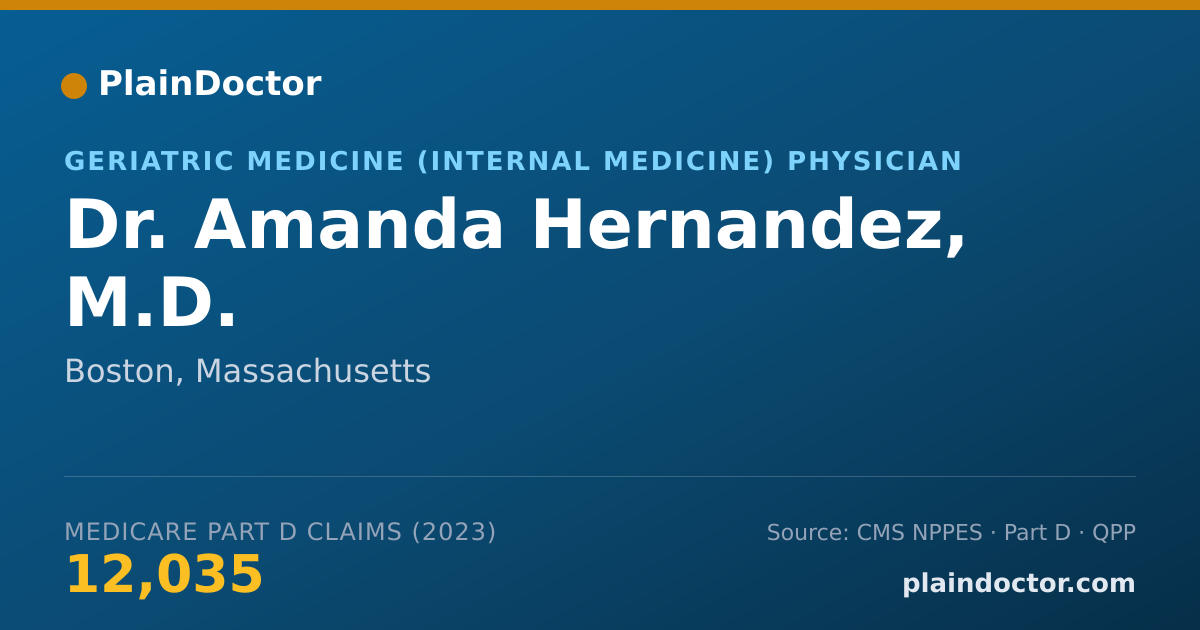 Shareable card for Amanda Hernandez, M.D. - Geriatric Medicine (Internal Medicine) Physician, Boston, MA