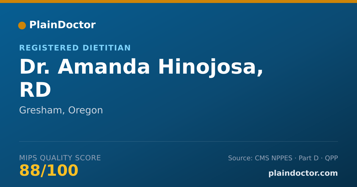 Shareable card for Amanda Hinojosa, RD - Registered Dietitian, Gresham, OR