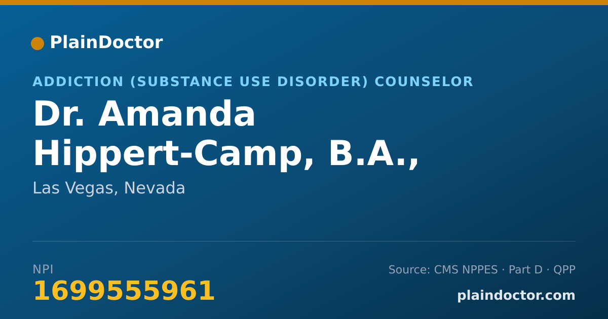 Shareable card for Amanda Hippert-Camp, B.A., CADC-I - Addiction (Substance Use Disorder) Counselor, Las Vegas, NV