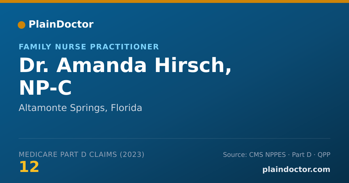 Shareable card for Amanda Hirsch, NP-C - Family Nurse Practitioner, Altamonte Springs, FL
