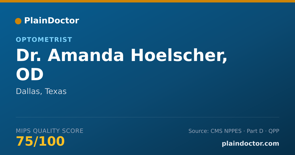 Shareable card for Amanda Hoelscher, OD - Optometrist, Dallas, TX