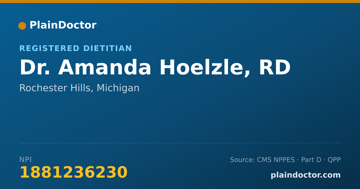 Shareable card for Amanda Hoelzle, RD - Registered Dietitian, Rochester Hills, MI