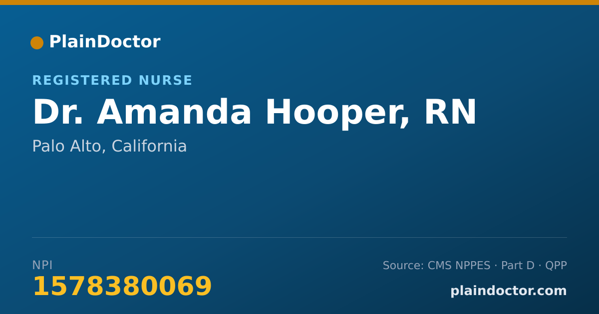 Shareable card for Amanda Hooper, RN - Registered Nurse, Palo Alto, CA