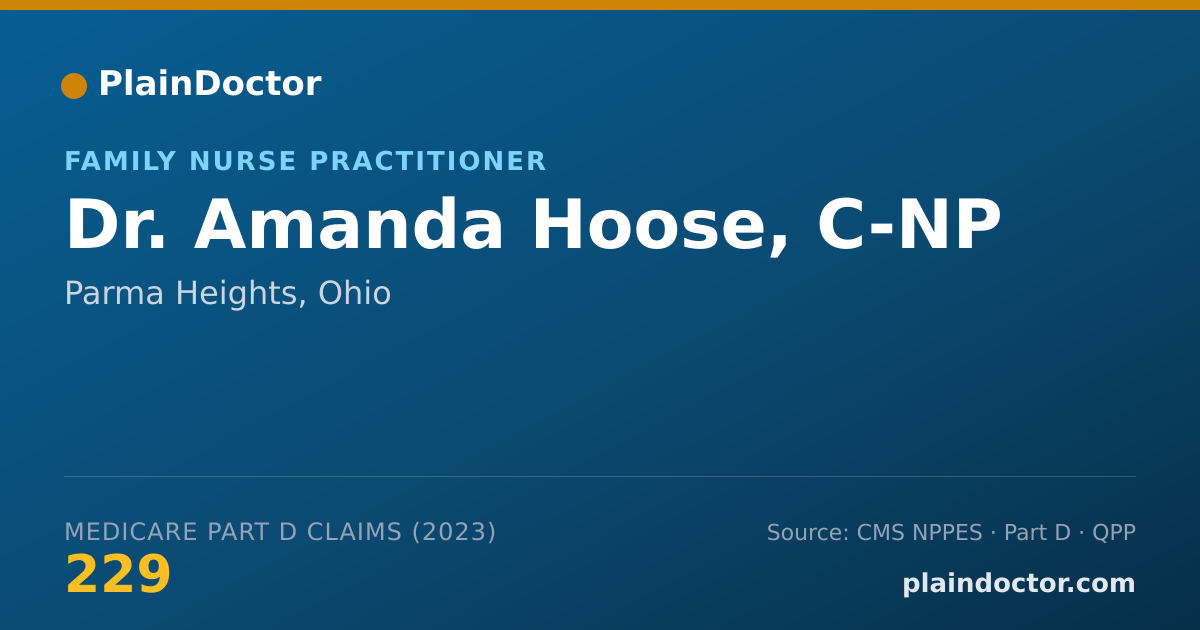 Shareable card for Amanda Hoose, C-NP - Family Nurse Practitioner, Parma Heights, OH