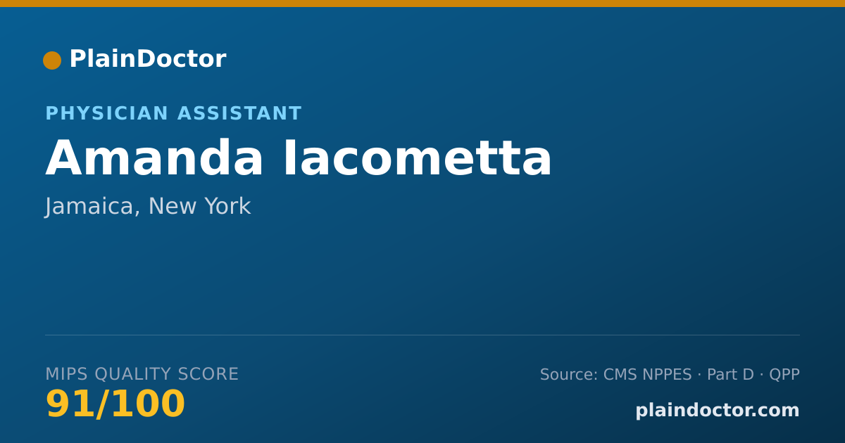 Shareable card for Amanda Iacometta - Physician Assistant, Jamaica, NY