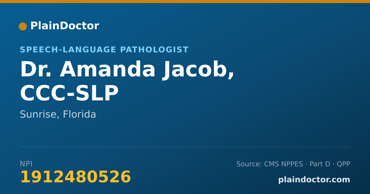 Shareable card for Amanda Jacob, CCC-SLP - Speech-Language Pathologist, Sunrise, FL